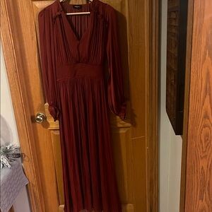 Chic Long Sleeve Burgundy Dress